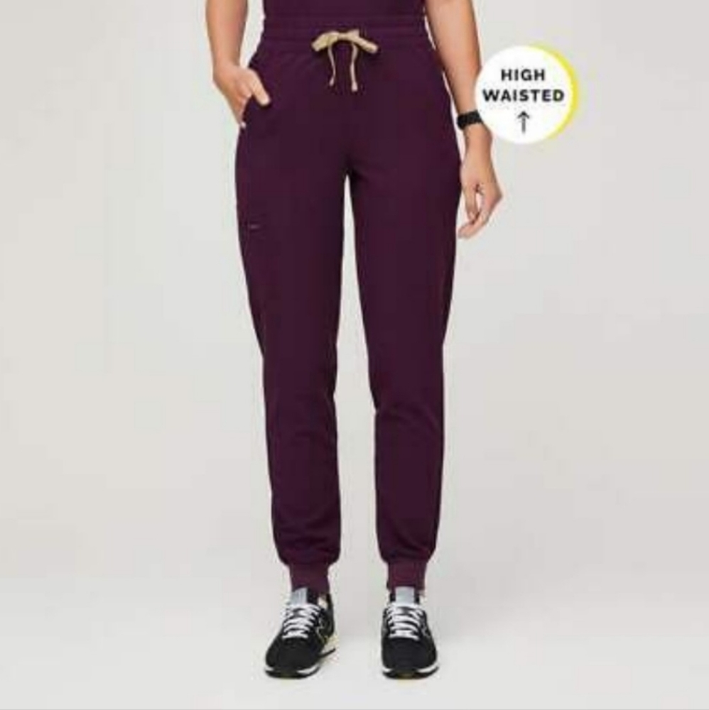 Figs Deep Purple Zamora High Waisted Joggers